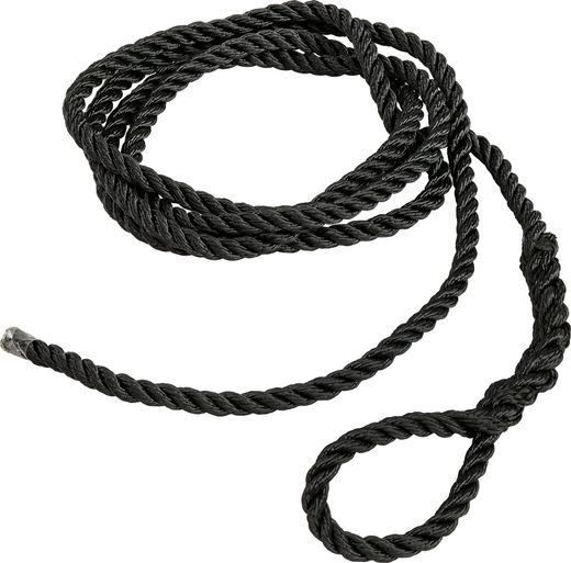 Веревка из полиэстера с огонами для крепления кранца, d8 мм, L2 м, цвет черный
