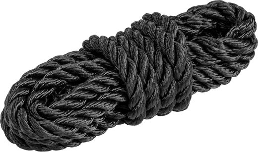 Веревка из полиэстера с огонами для крепления кранца, d8 мм, L2 м, цвет черный