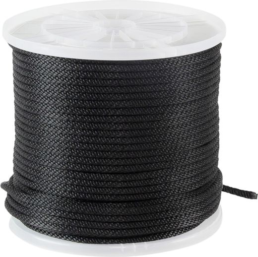 Веревка сплошного плетения d10мм, L100м черный,KOT