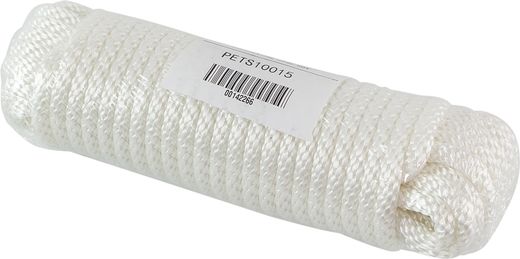 Веревка сплошного плетения d10мм, L15м, белый,KOT