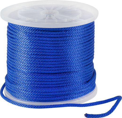 Веревка сплошного плетения d8мм, L150м, синий,KOT