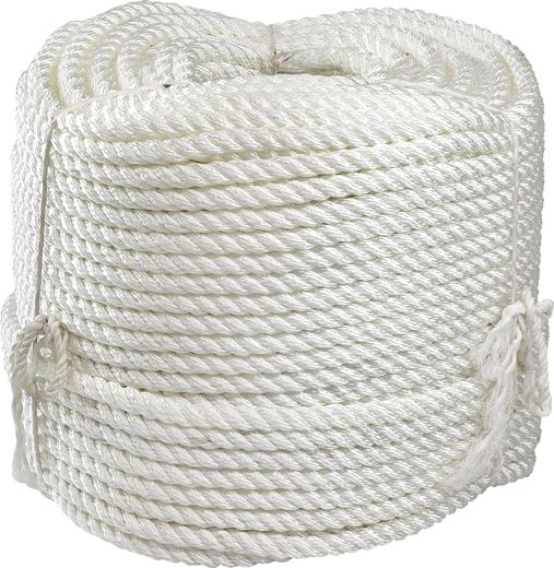 Веревка якорная 3-прядная d12мм, L150м, белый, Marine Rocket