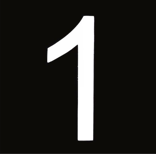 Знак номера 1, белый