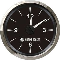 Часы кварцевые, аналоговый черный циферблат, нержавеющий ободок, д. 52 мм, Marine Rocket