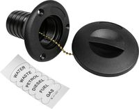 Горловина заливная для бензина, пластиковая, черная, под шланг 50 мм