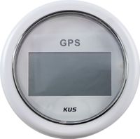 GPS-спидометр электронный, белый циферблат, белый ободок, выносная антенна, д. 85 мм