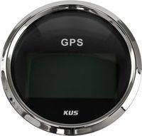 GPS-спидометр электронный, черный циферблат, нержавеющий ободок, выносная антенна, д. 85 мм, скорость только в узлах