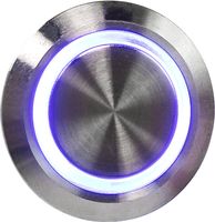 Кнопка с фиксацией в комплекте с контактным разъемом, 12/24 В 5А, OFF-ON 5P, D16 синяя подсветка