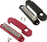 Колодка распределительная электромонтажная, 12 контактов, черная/красная