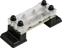 Колодка распределительная электромонтажная с защитной крышкой, 2 планки по 4 контактов