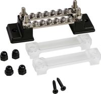 Колодка распределительная электромонтажная с защитной крышкой, 2 планки по 6 контактов