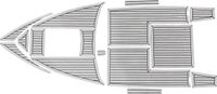Комплект палубного покрытия Marine Rocket для Феникс 560, тик серый, черная полоса, с обкладкой