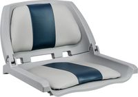 Кресло мягкое складное, обивка винил, цвет серый/синий