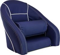 Кресло ROMEO мягкое, подставка, обивка ткань Markilux темно-синяя