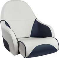 Кресло с болстером Ocean Flip Up, обивка винил, цвет белый/синий