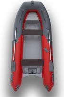 Лодка РИБ (RIB) STEL R-375, красный/графит, накладки на рундук и банки, защита киля, корпус графит