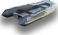 Лодка РИБ (RIB) STEL R-375, светло-серый/зеленый, накладки на рундук и банки, защита киля, корпус графит
