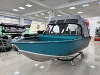 Моторная лодка, Триера 470 FISH, бирюзовый с Marine Rocket MREF60FUEL-T