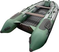 Надувная лодка ПВХ, Навигатор 380PRO НДНД, серый-зеленый, FORZA