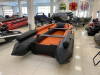 Надувная лодка ПВХ, ORCA 400GTF НДНД, фальшборт, оранжевый/черный, уцененная