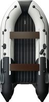 Надувная лодка ПВХ, Ривьера Компакт 3600 НДНД Комби, бронь, светло-серый/графит