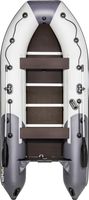 Надувная лодка ПВХ, Ривьера Компакт 3600 НДНД Комби, светло-серый/графит