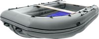 Надувная лодка ПВХ, Шерпа 430 JET, усиление транца, разъемный транец, ТПУ, сумка носовая, серый