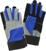 Перчатки с короткими пальцами, синий/серый/черный, размер 2XL