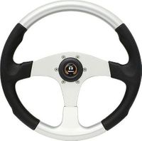Рулевое колесо «evolution», черный обод с серебристыми вставками.