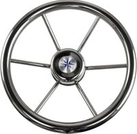 Рулевое колесо LEADER INOX нержавеющий обод серебряные спицы д. 320 мм