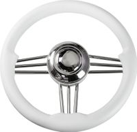 Рулевое колесо Osculati, диаметр 350 мм, цвет белый (имитация кожи)