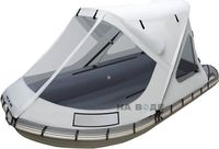 Тент-трансформер для лодок ПВХ 300-315, Oxford 600D, светло-серый