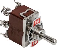 Тумблер трехпозиционный (ON)-OFF-(ON) 12 В/15А 6P