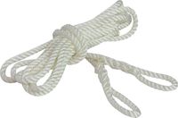 Веревка из полиэстера с огонами для крепления кранца, d6 мм, L1,5 м, цвет белый, комплект 2 шт.