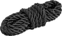 Веревка из полиэстера с огонами для крепления кранца, d6 мм, L1,5 м, цвет черный