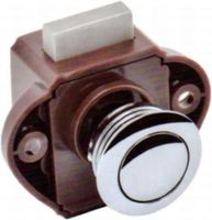 Замок дверной врезной, хромированный, коричневый корпус, D20мм