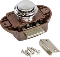 Замок дверной врезной, хромированный, коричневый корпус, D26мм