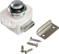 Замок дверной врезной, жемчуженый хром, белый корпус, D20мм