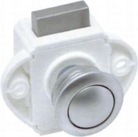 Замок дверной врезной, жемчуженый хром, белый корпус, D26мм