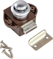 Замок дверной врезной, жемчуженый хром, коричневый корпус, D20мм