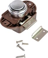 Замок дверной врезной, жемчуженый хром, коричневый корпус, D26мм