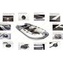 Надувная лодка ПВХ, Ривьера Компакт 3400 СК Комби, светло-серый/графит