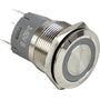 Кнопка без фиксации, подсветка синяя, 12 В, д.22мм