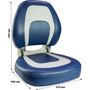 Кресло мягкое складное, обивка винил, цвет серый/синий, Marine Rocket