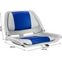 Кресло пластмассовое складное с подложкой Molded Fold-Down Boat Seat,серый/голубой