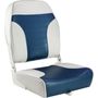 Кресло складное мягкое ECONOMY с высокой спинкой, цвет белый/синий
