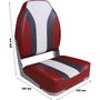 Кресло складное мягкое High Back Rainbow Boat Seat, чёрный/белый