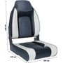 Кресло складное мягкое Premium Designer High Back Seat, серый/чёрный
