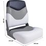 Кресло складное мягкое Premium High Back Boat Seat, белый/серый