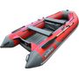 Надувная лодка ПВХ, Адмирал 360 НДНД, роульс, рым, накладки, красный/серый